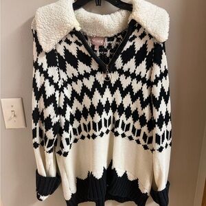 Show Me Your MuMu Black and White Cowl Sweater